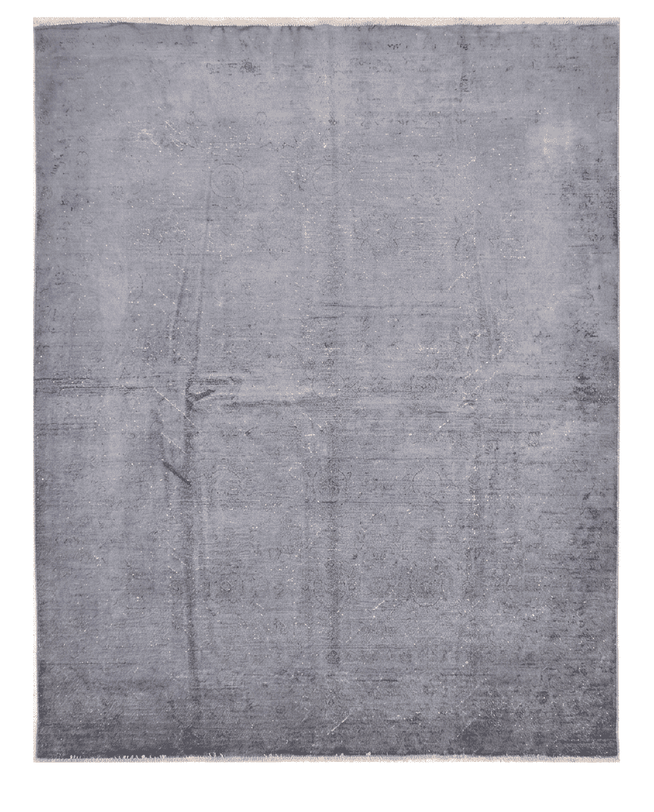 Over-Dyed Hand-Knotted Wool Area Rug – Steel Blue, 9'9" x 7'7" | Carpetery - Carpetery