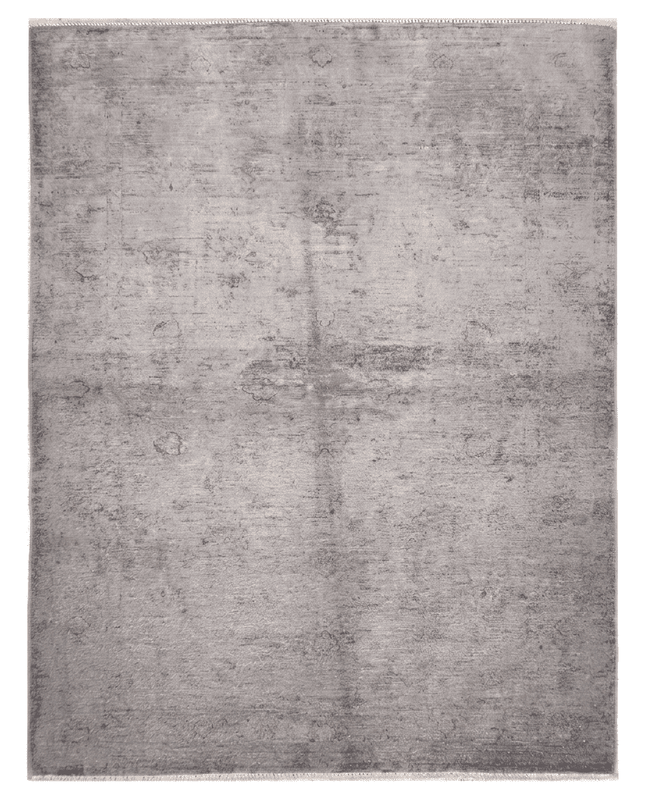 Over-Dyed Hand-Knotted Wool Area Rug – Grey Blue, 7'9" x 5'5" | Carpetery - Carpetery