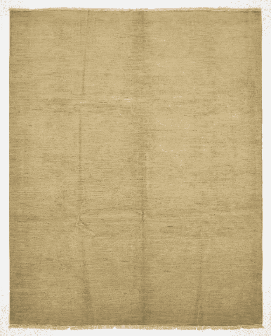 Over-Dyed Hand-Knotted Wool Area Rug – Sandy Beige, 12'2" x 8'8" | Carpetery - Carpetery