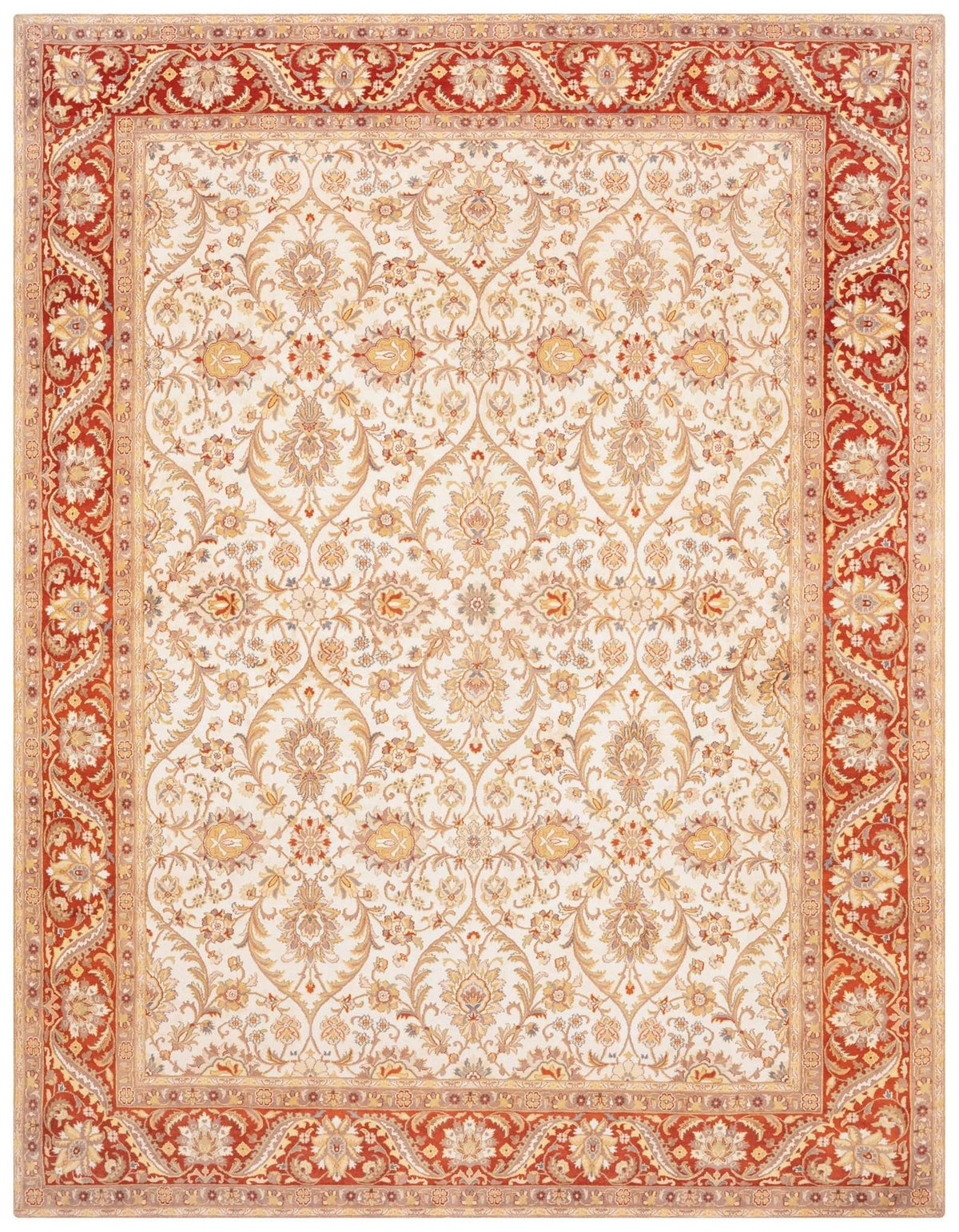 Sootri Hand-Knotted Silk Area Rug – Ivory & Gold, 10'2" x 8'0" | Carpetery - Carpetery