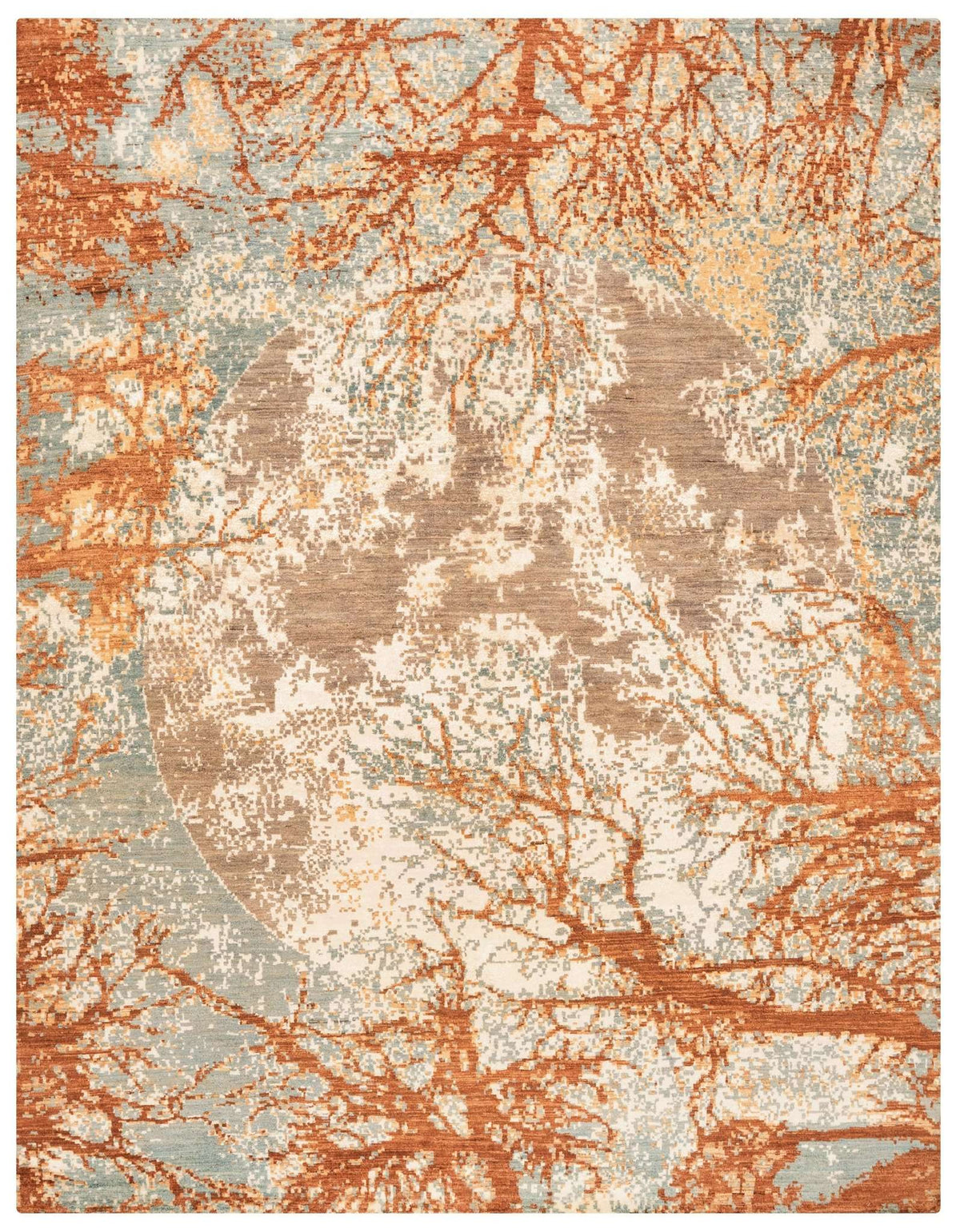 Modern Hand-Knotted Wool Area Rug – Multicolor, 10'4" x 8'0" | Carpetery - Carpetery