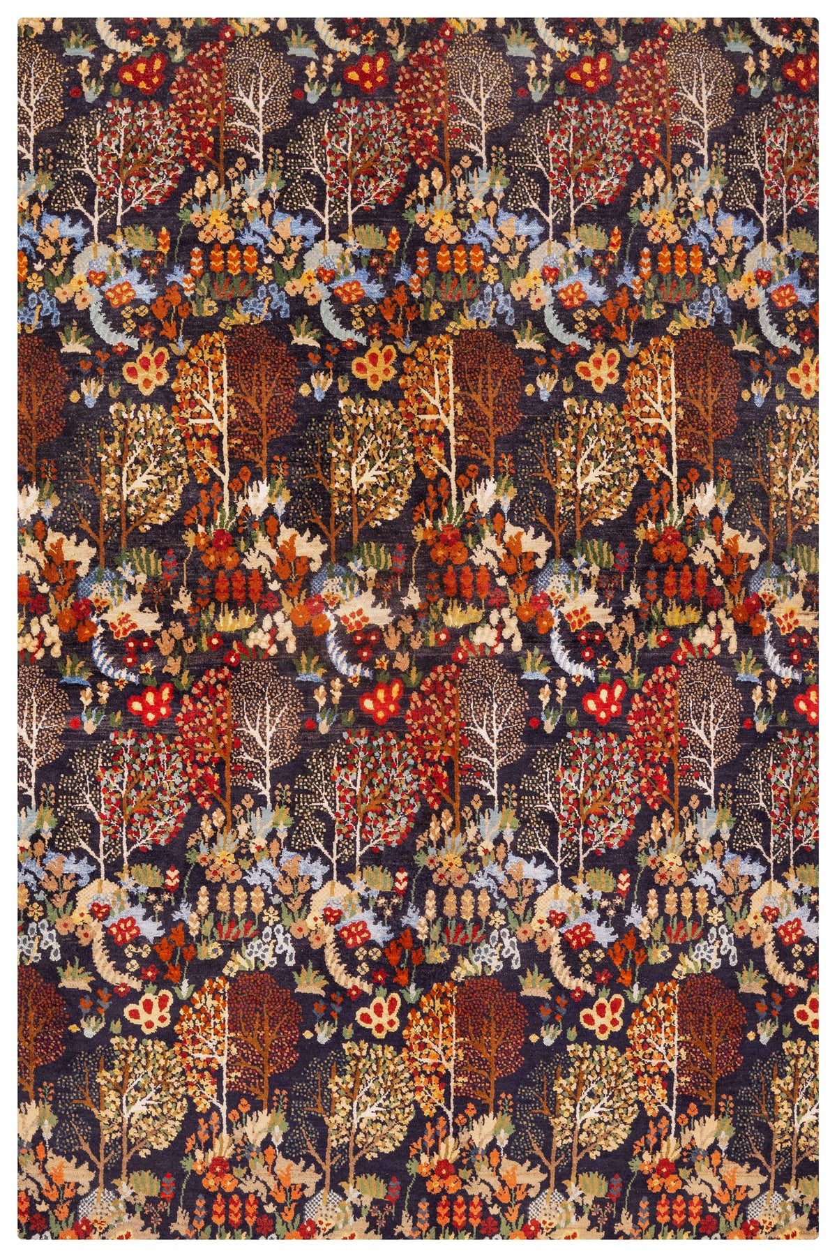 Modern Hand-Knotted Wool Area Rug in Multicolor, 9'3 x 5'11