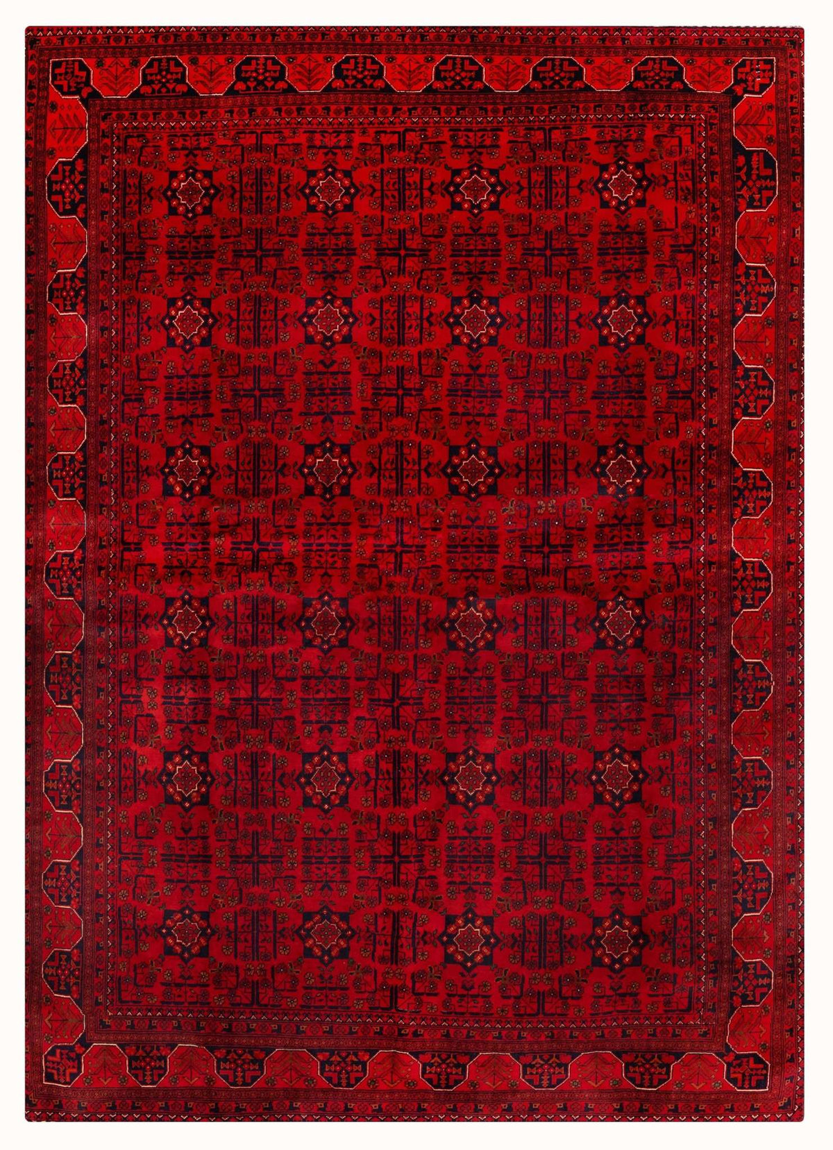 Khamiyab Hand-Knotted Wool Area Rug – Multicolor, 9'5" x 6'7" | Carpetery - Carpetery
