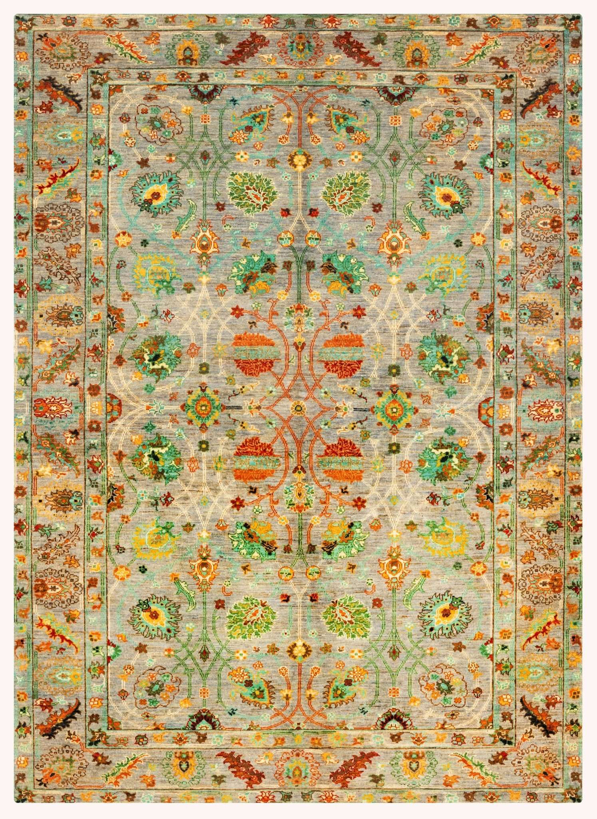 Khurjeen Hand-Knotted Wool Area Rug – Multicolor, 5'10" x 3'11" | Carpetery - Carpetery