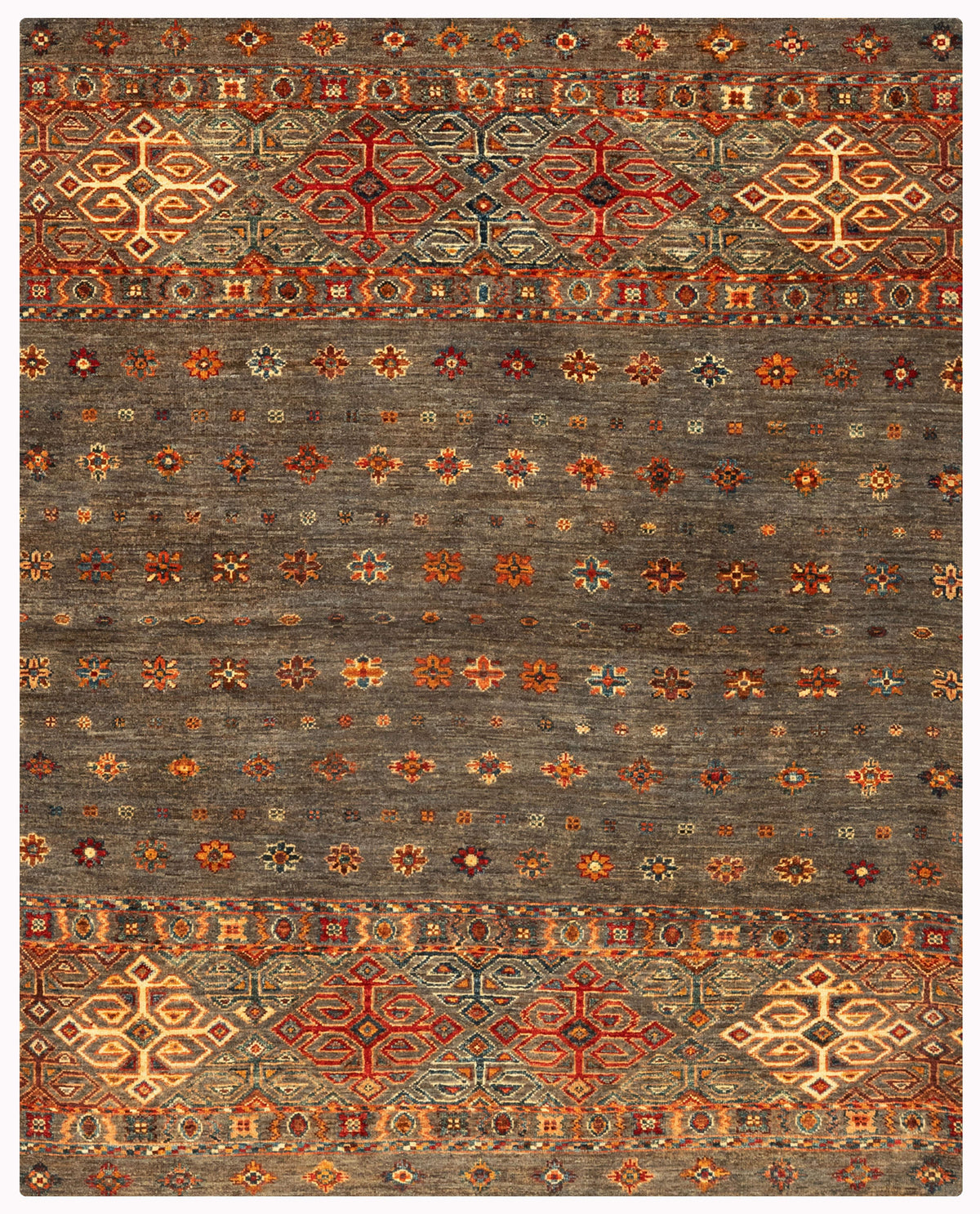 Khurjeen Hand-Knotted Wool Area Rug in Multicolor, 5'8 x 4'4