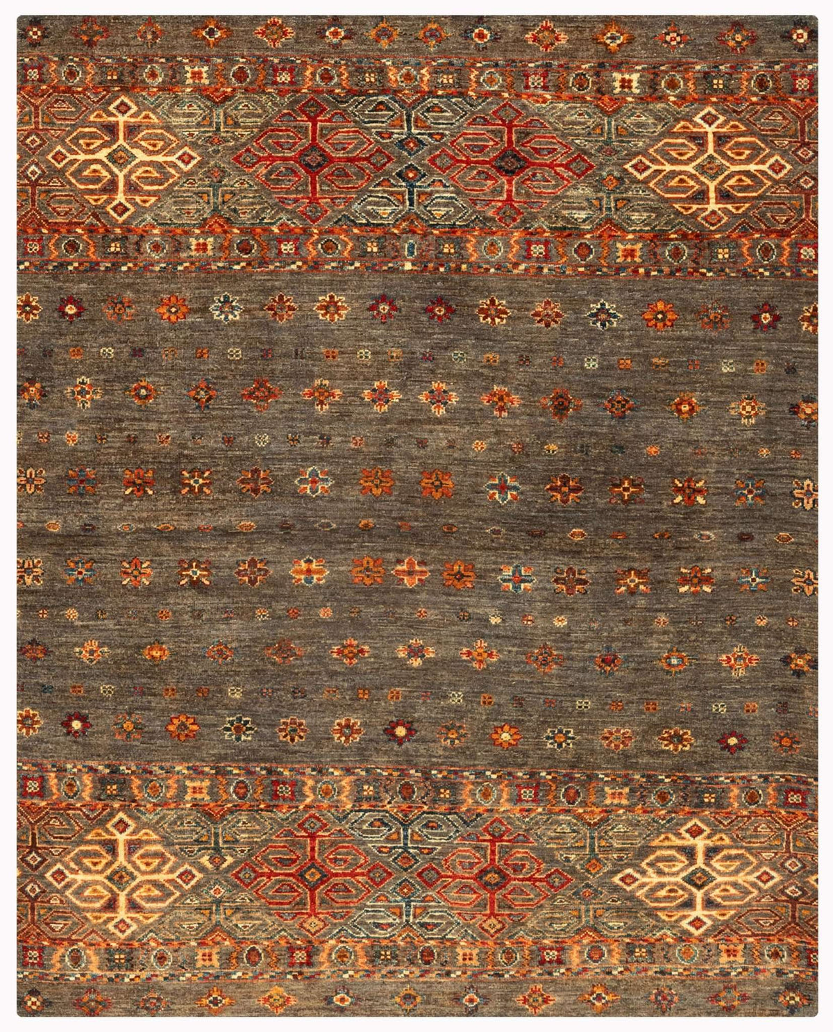 Khurjeen Hand-Knotted Wool Area Rug – Multicolor, 5'8" x 4'4" | Carpetery - Carpetery