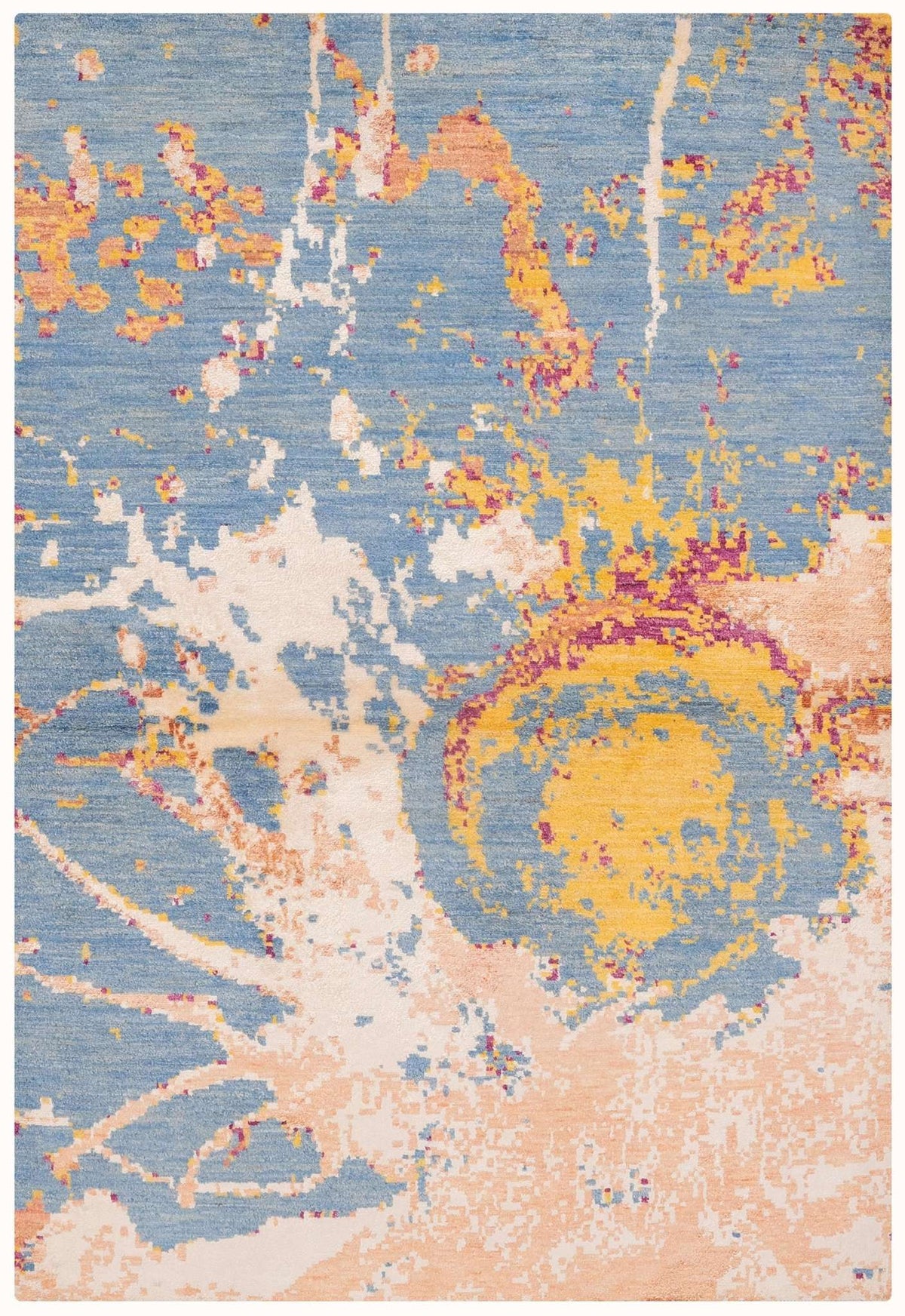 Modern Hand-Knotted Wool Area Rug – Multicolor, 6'4" x 4'1" | Carpetery - Carpetery
