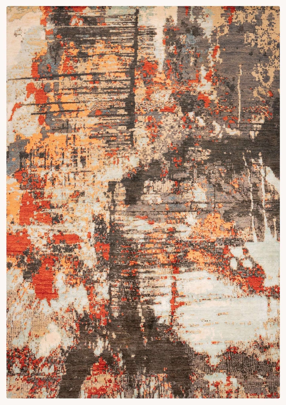 Modern Hand-Knotted Wool Area Rug – Multicolor, 9'8" x 6'3" | Carpetery - Carpetery
