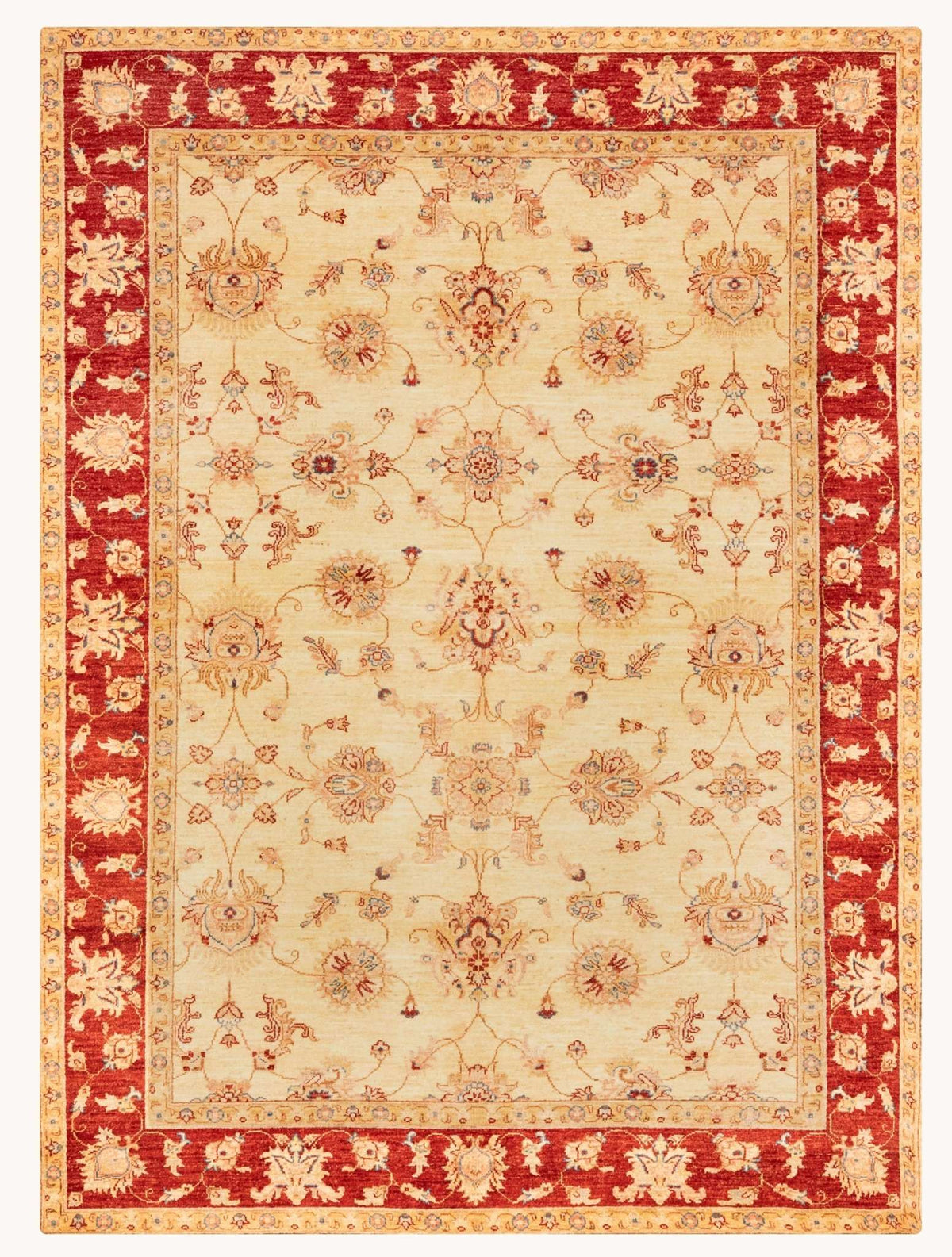 Farhan Hand-Knotted Wool Area Rug – Gold, 7'10" x 5'9" | Carpetery - Carpetery