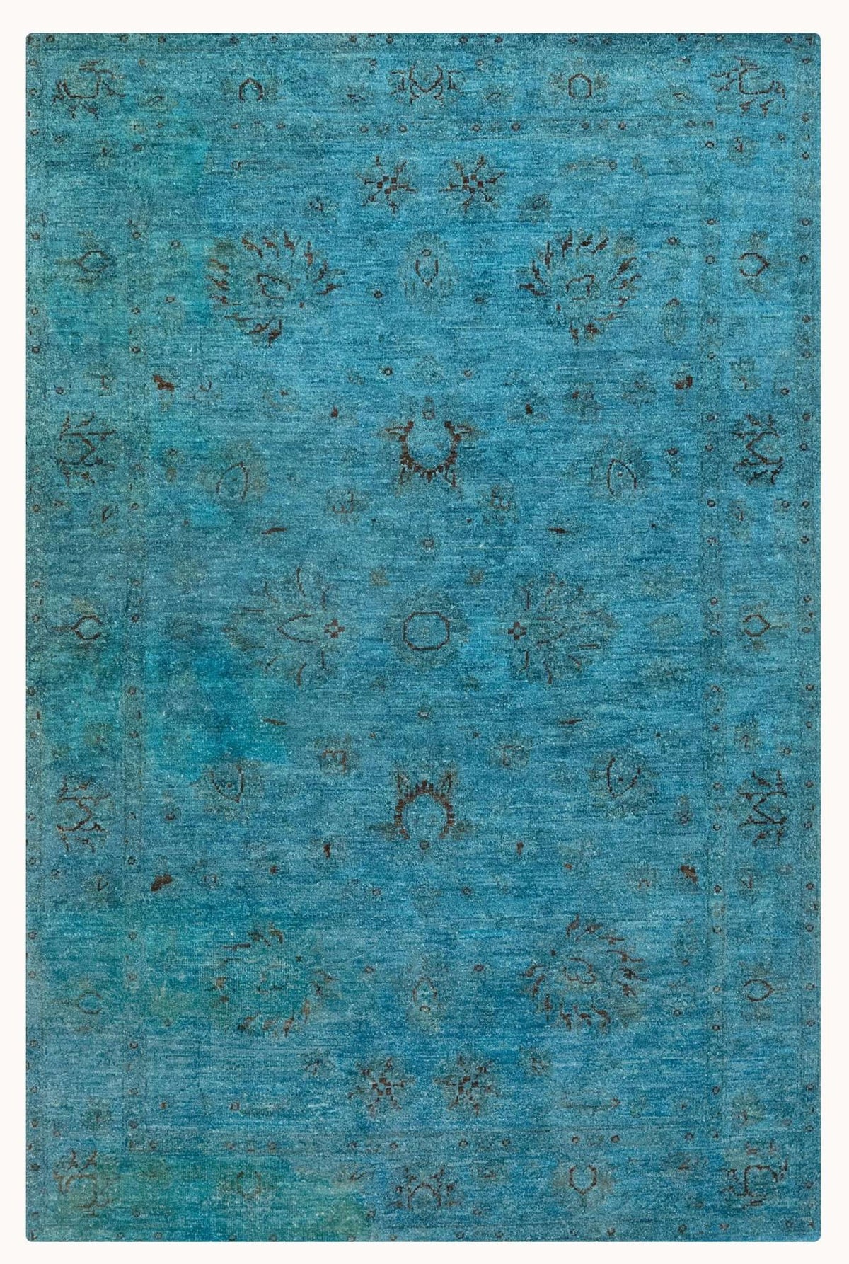 Over-Dyed Hand-Knotted Wool Area Rug – Vibrant Multicolor, 6'10" x 4'4" | Carpetery - Carpetery