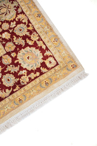 Sootri Hand-Knotted Silk Area Rug in Ivory & Red, 10'3 x 8'0 (view 3)