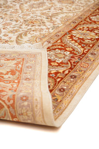 Sootri Hand-Knotted Silk Area Rug in Ivory & Gold, 10'2 x 8'0 (view 2)