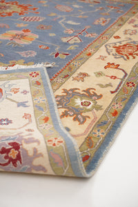 Oshak Hand-Knotted Wool Area Rug in Soft Multicolor, 10'2 x 7'11 (view 2)