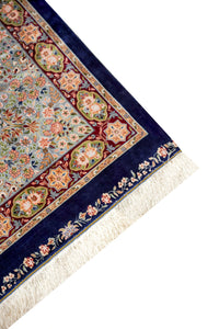 Turkish Silky Hand-Knotted Silk Area Rug in Multicolor, 11'2 x 8'2 (view 3)
