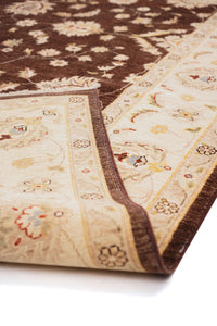 Zigler Hand-Knotted Wool Area Rug in Brown & Ivory, 9'11 x 7'10 (view 2)