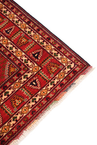 Turkmani Hand-Knotted Wool Area Rug in Red, 11'6 x 8'5 (view 3)
