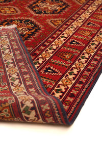 Turkmani Hand-Knotted Wool Area Rug in Red, 11'6 x 8'5 (view 2)