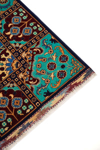 Turkmani Hand-Knotted Wool Area Rug in Red, 9'5 x 6'8 (view 3)