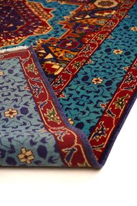 Turkmani Hand-Knotted Wool Area Rug in Red, 9'10 x 6'7 (view 2)