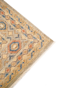 Oshak Hand-Knotted Wool Area Rug in Soft Multicolor, 11'10 x 8'10 (view 3)