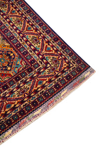 Turkmani Hand-Knotted Wool Area Rug in Red, 9'11 x 6'8 (view 3)