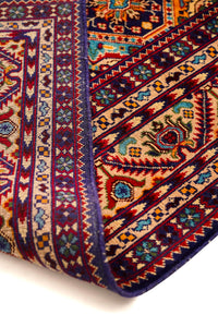 Turkmani Hand-Knotted Wool Area Rug in Red, 9'11 x 6'8 (view 2)