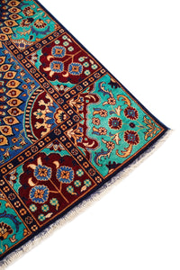 Turkmani Hand-Knotted Wool Area Rug in Red, 10'0 x 6'4 (view 2)