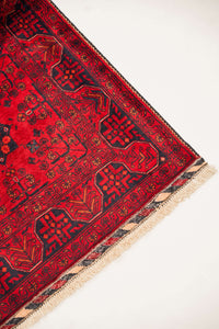 Khamiyab Hand-Knotted Wool Area Rug in Red, 6'5 x 4'11 (view 2)