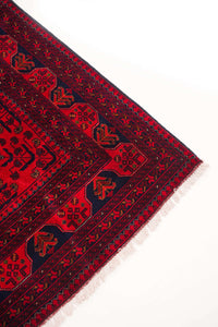 Khamiyab Hand-Knotted Wool Area Rug in Crimson Red, 6'5 x 4'11 (view 3)