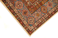 Super Kazak Hand-Knotted Wool Area Rug in Red & Ivory, 9'7 x 6'0 (view 3)