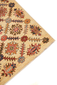 Super Kazak Hand-Knotted Wool Area Rug in Beige & Rust, 10'9 x 7'10 (view 3)