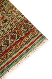 Khurjeen Hand-Knotted Wool Area Rug in Earthy Multicolor, 11'3 x 8'0 (view 2)