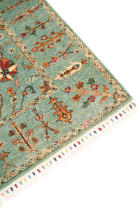 Khurjeen Hand-Knotted Wool Area Rug in Multicolor, 8'4 x 5'9 (view 2)