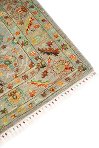 Khurjeen Hand-Knotted Wool Area Rug in Multicolor, 5'10 x 3'11 (view 3)