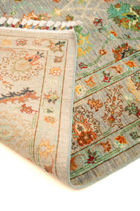 Khurjeen Hand-Knotted Wool Area Rug in Multicolor, 5'10 x 3'11 (view 2)