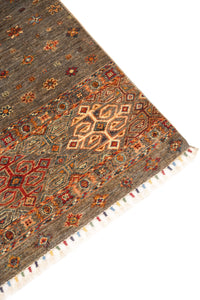 Khurjeen Hand-Knotted Wool Area Rug in Multicolor, 5'8 x 4'4 (view 3)