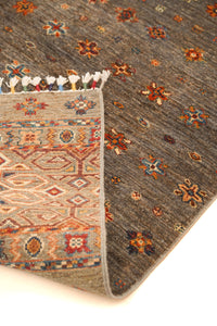 Khurjeen Hand-Knotted Wool Area Rug in Multicolor, 5'8 x 4'4 (view 2)