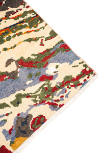 Modern Hand-Knotted Wool Area Rug in Multicolor, 9'0 x 6'1 (view 3)