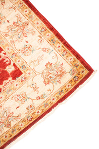 Farhan Hand-Knotted Wool Area Rug in Crimson Red, 7'11 x 5'8 (view 3)