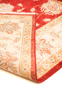 Farhan Hand-Knotted Wool Area Rug in Crimson Red, 7'11 x 5'8 (view 2)