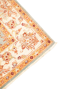 Farhan Hand-Knotted Wool Area Rug in Sky Blue, 8'3 x 5'7 (view 3)