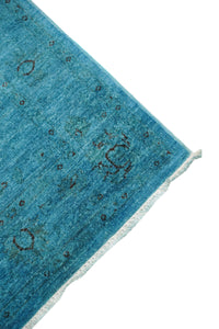 Over-Dyed Hand-Knotted Wool Area Rug in Vibrant Multicolor, 6'10 x 4'4 (view 3)