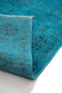 Over-Dyed Hand-Knotted Wool Area Rug in Vibrant Multicolor, 6'10 x 4'4 (view 2)
