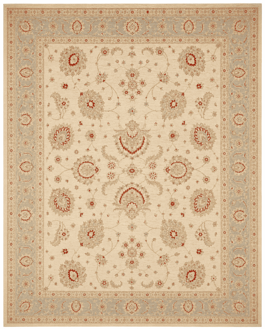 Ziegler Area Rug – Ivory Field with All-Over Floral Design, Oversized Hand-Knotted Wool Rug, 17'11" x 11'8"| Rug 49061 - Carpetery