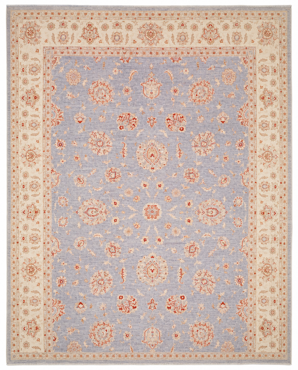 Ziegler Area Rug – Soft Lavender Grey Field with All-Over Floral Design, Hand-Knotted Wool Rug, 13'9" x 9'11" | Rug #47207