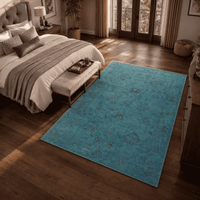 Over-Dyed Hand-Knotted Wool Area Rug – Vibrant Multicolor, 6'10" x 4'4" | Carpetery - Carpetery