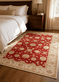 Farhan Hand-Knotted Wool Area Rug in Crimson Red, 7'11 x 5'8 (view 5)