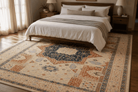 Khurjeen Hand-Knotted Wool Area Rug in Multicolor, 9'9 x 6'9 (view 5)