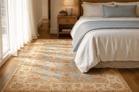 Farhan Hand-Knotted Wool Area Rug in Sky Blue, 8'3 x 5'7 (view 4)
