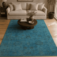 Over-Dyed Hand-Knotted Wool Area Rug – Vibrant Multicolor, 6'10" x 4'4" | Carpetery - Carpetery